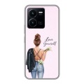 Дизайнерский силиконовый с усиленными углами чехол для Vivo Y35 женский