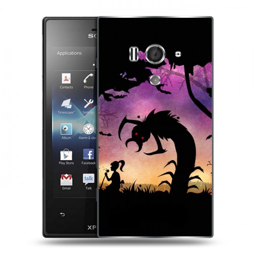 Дизайнерский пластиковый чехол для Sony Xperia acro S Фантастические силуэты