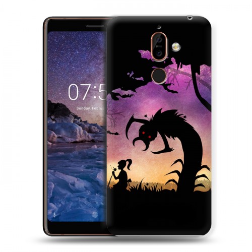 Дизайнерский пластиковый чехол для Nokia 7 Plus Фантастические силуэты