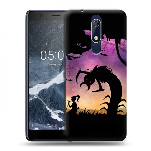 Дизайнерский пластиковый чехол для Nokia 5.1 Фантастические силуэты