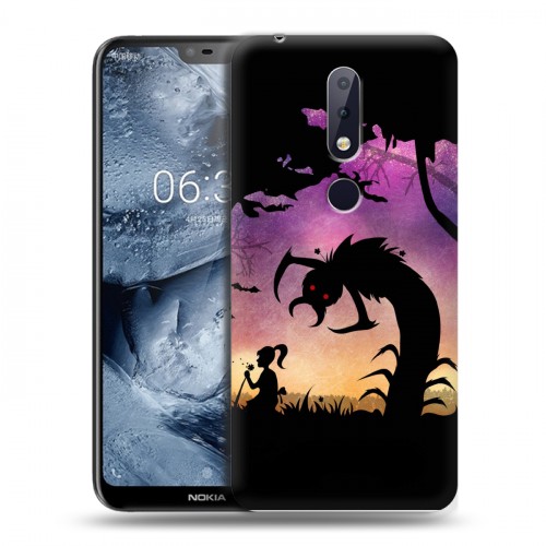 Дизайнерский пластиковый чехол для Nokia 6.1 Plus Фантастические силуэты