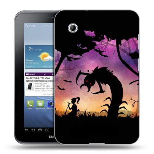 Дизайнерский силиконовый чехол для Samsung Galaxy Tab 2 7.0 Фантастические силуэты