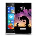 Дизайнерский пластиковый чехол для Microsoft Lumia 435 Фантастические силуэты