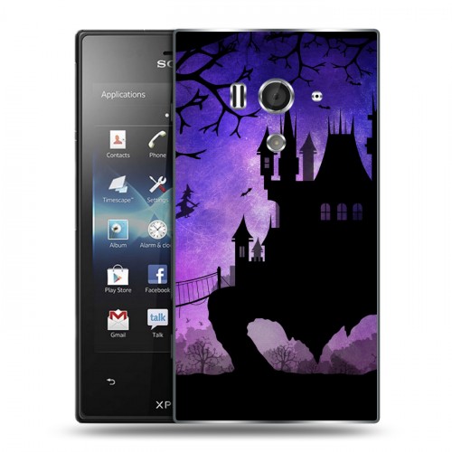 Дизайнерский пластиковый чехол для Sony Xperia acro S Фантастические силуэты