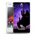 Дизайнерский пластиковый чехол для Sony Xperia E Фантастические силуэты