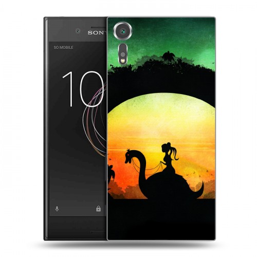 Дизайнерский пластиковый чехол для Sony Xperia XZs Фантастические силуэты