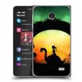 Дизайнерский пластиковый чехол для Nokia X Фантастические силуэты