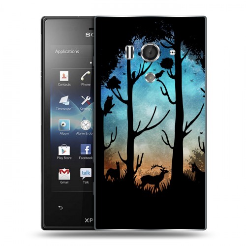 Дизайнерский пластиковый чехол для Sony Xperia acro S Фантастические силуэты