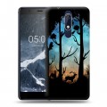 Дизайнерский пластиковый чехол для Nokia 5.1 Фантастические силуэты