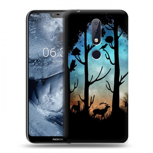 Дизайнерский силиконовый чехол для Nokia 6.1 Plus Фантастические силуэты