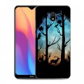 Дизайнерский силиконовый с усиленными углами чехол для Xiaomi RedMi 8A Фантастические силуэты