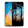 Дизайнерский пластиковый чехол для Huawei P40 Фантастические силуэты