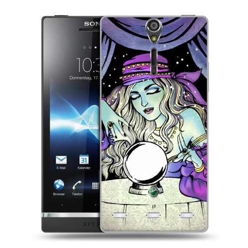 Дизайнерский пластиковый чехол для Sony Xperia S Совы и волшебницы