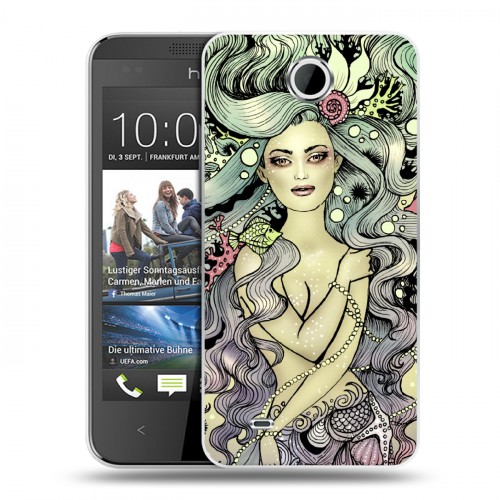 Дизайнерский пластиковый чехол для HTC Desire 300 Совы и волшебницы