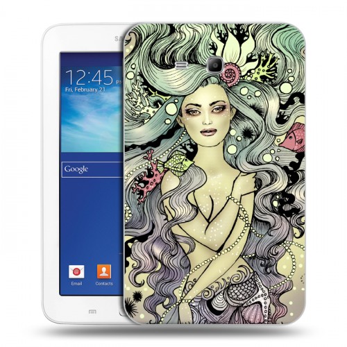 Дизайнерский силиконовый чехол для Samsung Galaxy Tab 3 Lite Совы и волшебницы