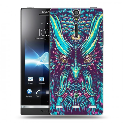 Дизайнерский пластиковый чехол для Sony Xperia S Совы и волшебницы