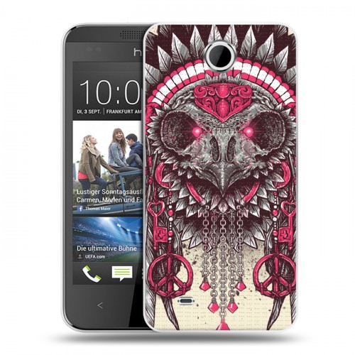 Дизайнерский пластиковый чехол для HTC Desire 300 Совы и волшебницы