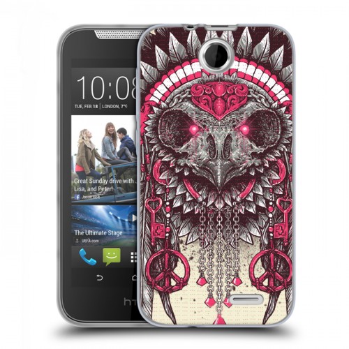 Дизайнерский силиконовый чехол для HTC Desire 310 Совы и волшебницы