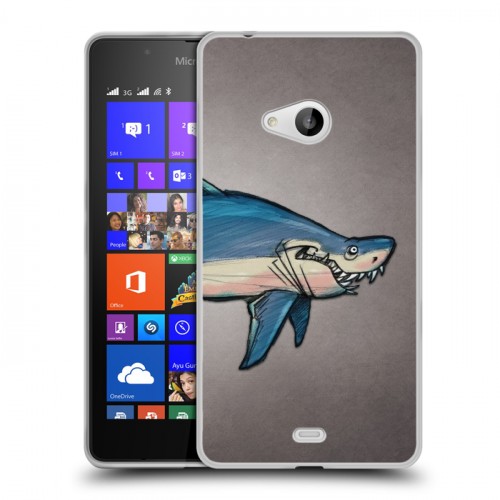 Дизайнерский пластиковый чехол для Microsoft Lumia 540 Акулы