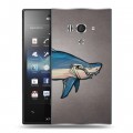 Дизайнерский пластиковый чехол для Sony Xperia acro S Акулы