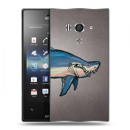 Дизайнерский пластиковый чехол для Sony Xperia acro S Акулы