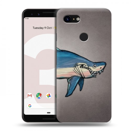 Дизайнерский пластиковый чехол для Google Pixel 3 Акулы