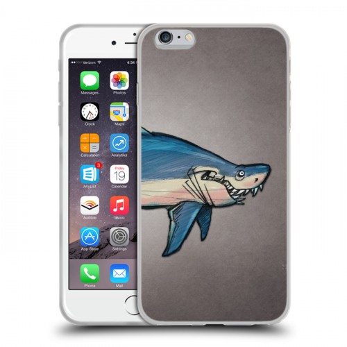 Дизайнерский силиконовый чехол для Iphone 6 Plus/6s Plus Акулы