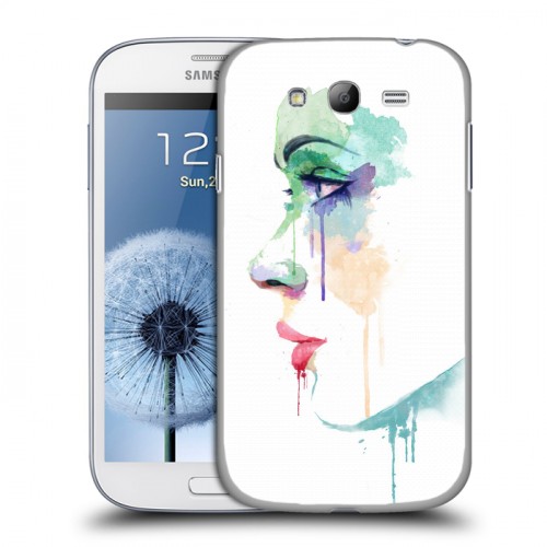 Дизайнерский пластиковый чехол для Samsung Galaxy Grand Акварельные лица