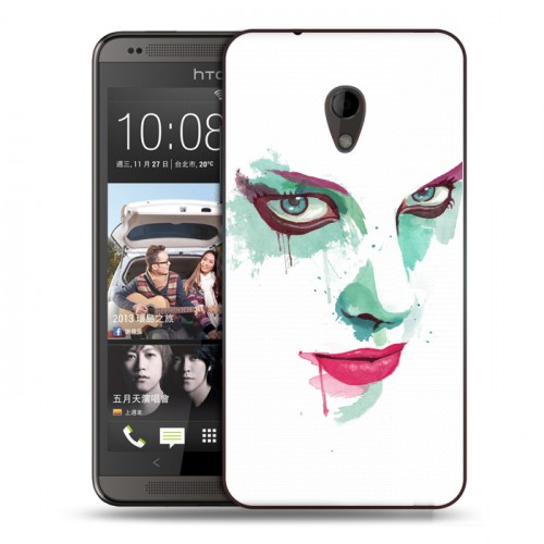 Дизайнерский пластиковый чехол для HTC Desire 700 Акварельные лица