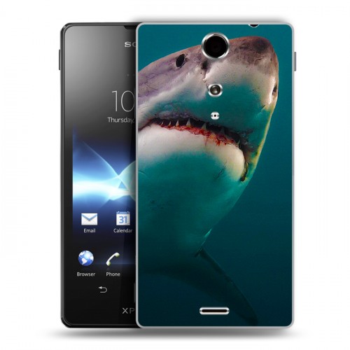 Дизайнерский пластиковый чехол для Sony Xperia TX Акулы