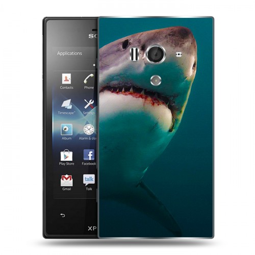 Дизайнерский пластиковый чехол для Sony Xperia acro S Акулы