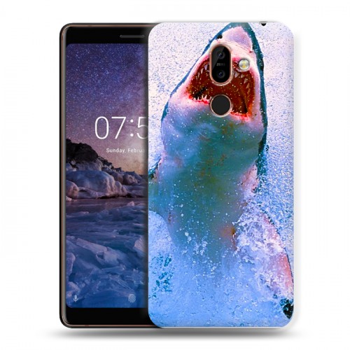 Дизайнерский пластиковый чехол для Nokia 7 Plus Акулы