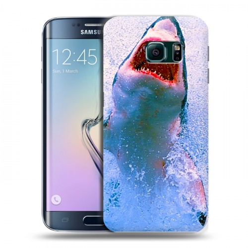Дизайнерский пластиковый чехол для Samsung Galaxy S6 Edge Акулы