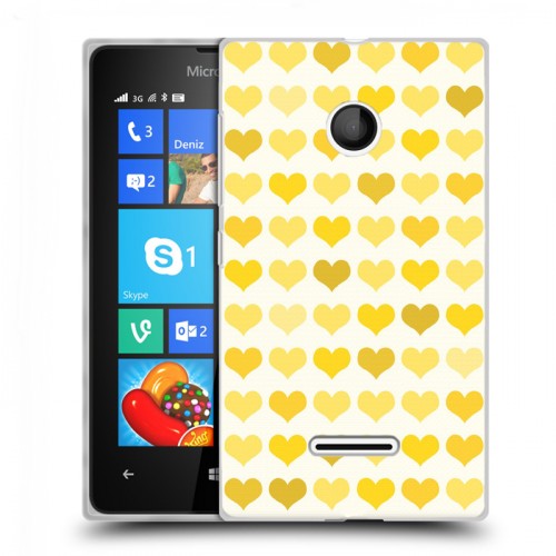 Дизайнерский пластиковый чехол для Microsoft Lumia 435 Сердечные узоры