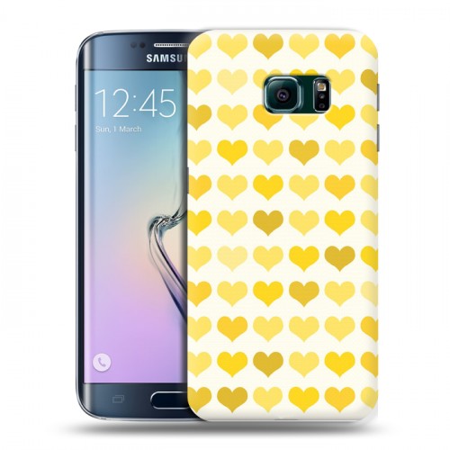 Дизайнерский пластиковый чехол для Samsung Galaxy S6 Edge Сердечные узоры