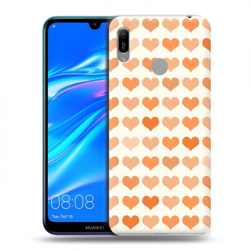 Дизайнерский пластиковый чехол для Huawei Y6 (2019) Сердечные узоры