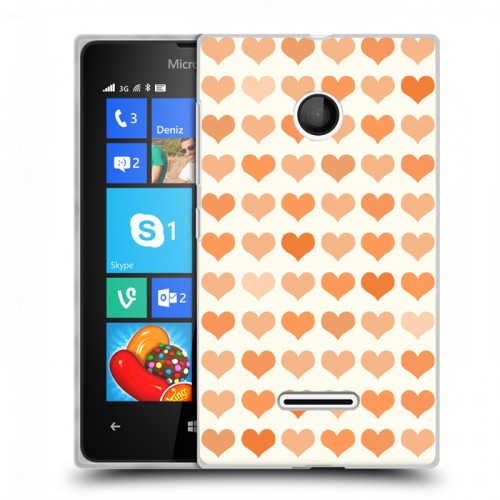 Дизайнерский пластиковый чехол для Microsoft Lumia 435 Сердечные узоры