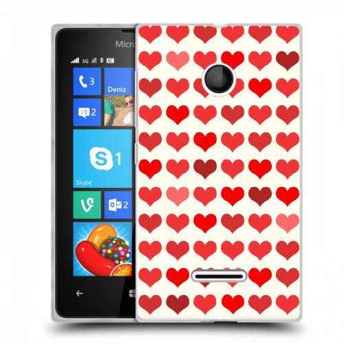 Дизайнерский пластиковый чехол для Microsoft Lumia 435 Сердечные узоры