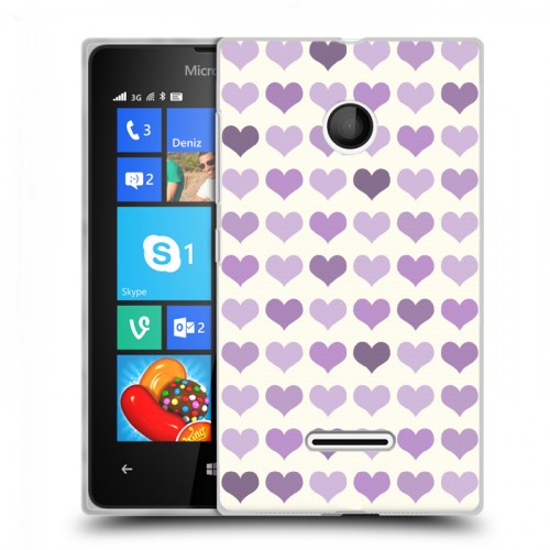 Дизайнерский пластиковый чехол для Microsoft Lumia 435 Сердечные узоры