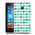 Дизайнерский пластиковый чехол для Microsoft Lumia 435 Сердечные узоры