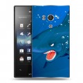 Дизайнерский пластиковый чехол для Sony Xperia acro S Акулы