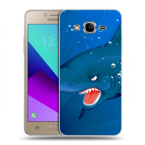 Дизайнерский силиконовый с усиленными углами чехол для Samsung Galaxy J2 Prime Акулы
