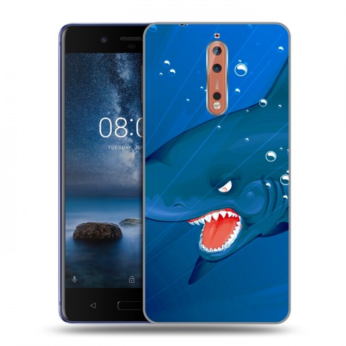 Дизайнерский пластиковый чехол для Nokia 8 Акулы