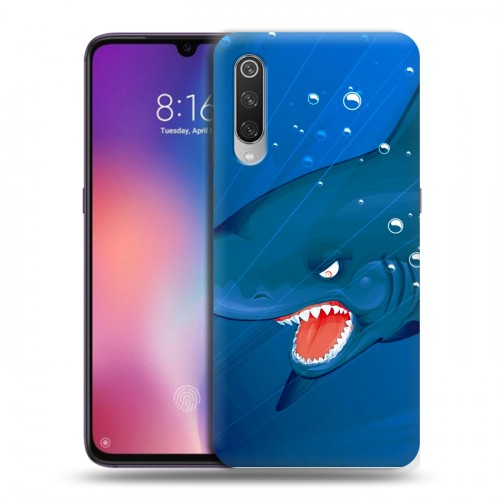 Дизайнерский силиконовый с усиленными углами чехол для Xiaomi Mi9 Акулы