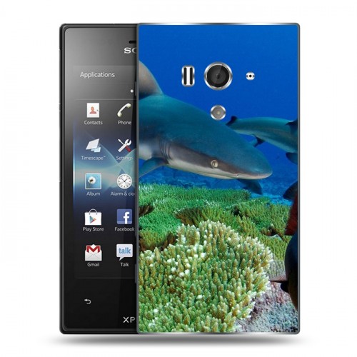 Дизайнерский пластиковый чехол для Sony Xperia acro S Акулы