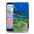 Дизайнерский пластиковый чехол для Nokia Lumia 1320 Акулы