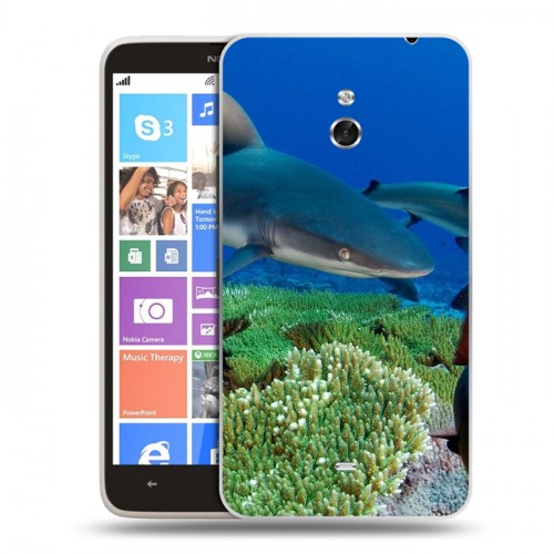 Дизайнерский пластиковый чехол для Nokia Lumia 1320 Акулы