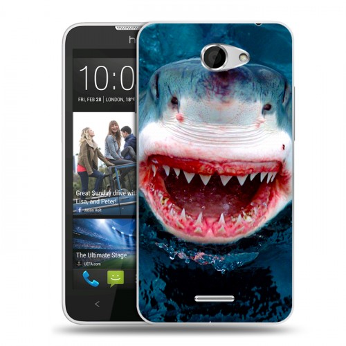 Дизайнерский пластиковый чехол для HTC Desire 516 Акулы