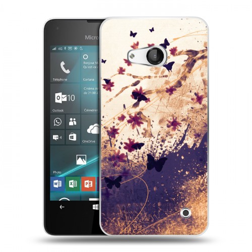 Дизайнерский пластиковый чехол для Microsoft Lumia 550 Цветочные мазки