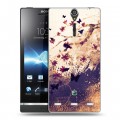 Дизайнерский пластиковый чехол для Sony Xperia S Цветочные мазки